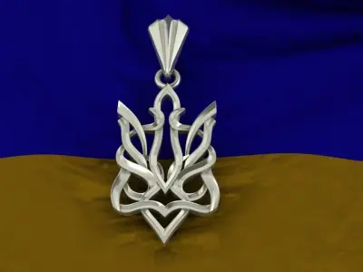 Trident celtic pendant 3D print model