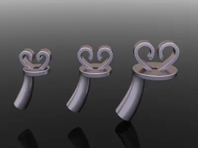 HEART SHAPE EARRING BACK SET MIX SIZE 3D print model