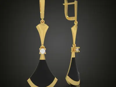 Earring 3D model 3D printable model 0002-9 3D print model
