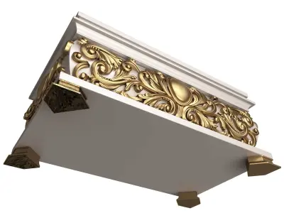 Casket Carved 09 White Low-poly 3D model