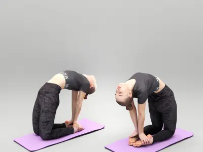 Beautiful woman practicing yoga 418 Low-poly 3D model