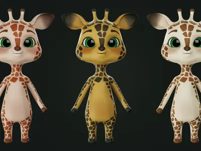 GAME-READY 3D Character - Giraffe Molly Low-poly 3D model