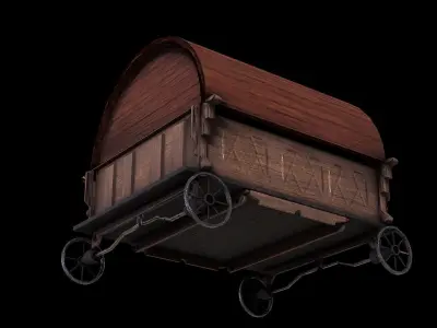 Transport horse medieval Low-poly 3D model