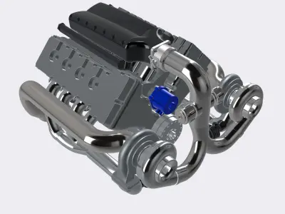 MMR Billet Coyote Twin Turbo motor 3D print model