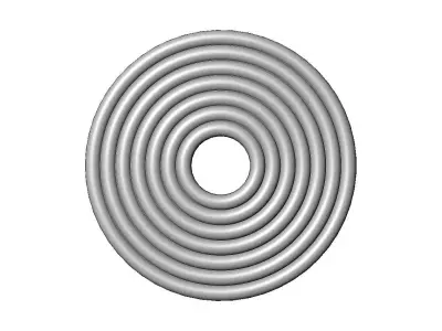 Dome concentric wave ripple modern ceiling rosette and wall art 3D print model