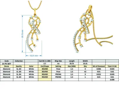 Solitaire Women pendant 3D print model