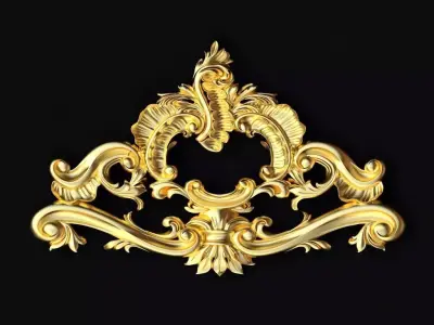 Central decor ornament for furniture 3D model 1051