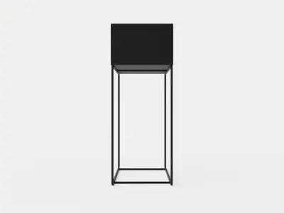 Plant Box Flower box -Black Low-poly 3D model