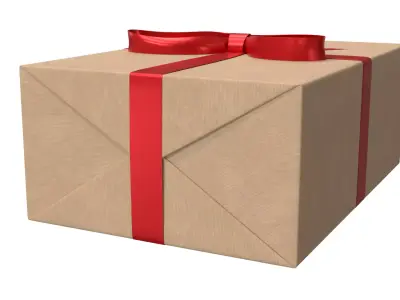 Wrapped Gift Box PBR 10 3D model