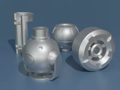 Kitbashing Asset Pack 001 - Metallic Components Free low-poly 3D model