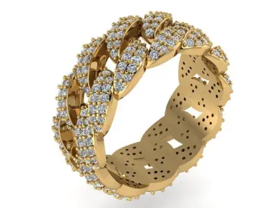 Cumin Chain Pave Ring 2586 3D print model
