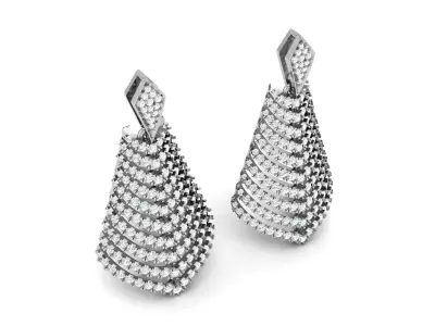 Women Earrings 3dm STL FBX OBJ Render Details 3D print model buy