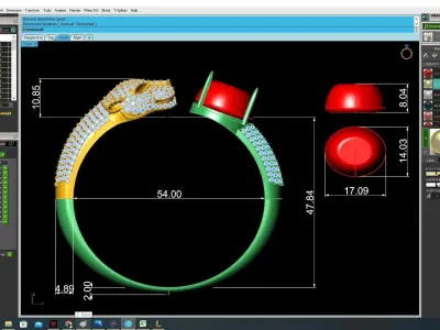 Luxury Open Band Ruby Ring 3D Jewelry Model for Women  3341 3D print model