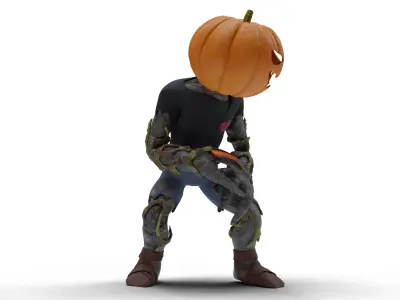Pumpkin Head Low-poly 3D model