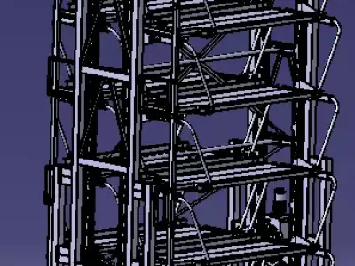 Smart rotary parking system for 12 cars 3D model