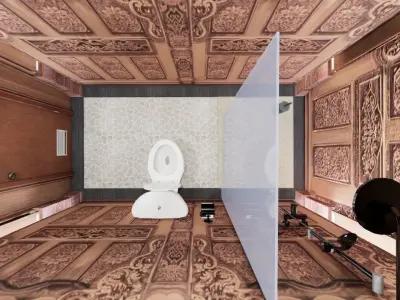 Luxury Wooden Traditional Carving Joglo House Design 2 Floor 3D model