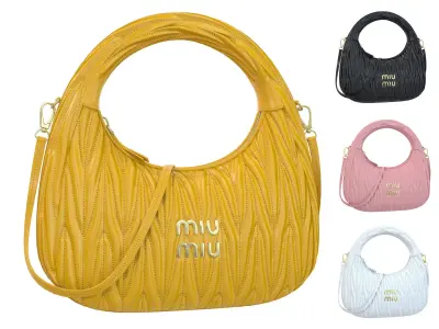 Miu Miu Wander Matelasse Hobo Bag Low-poly 3D model