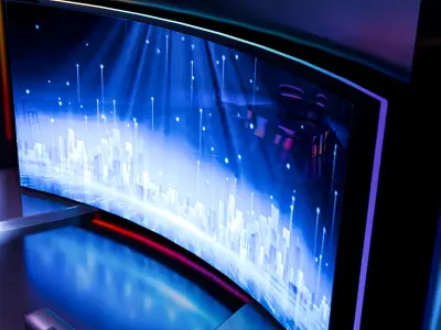 Futuristic Car Expo Booth  High-Quality 3D Vehicle Showcase 3D model