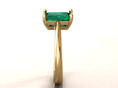 Emerald Cut Ring 3D print model