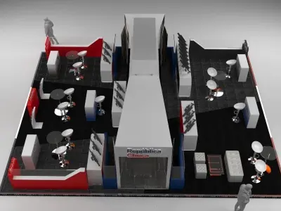 10x8m stand for international fair 3D model