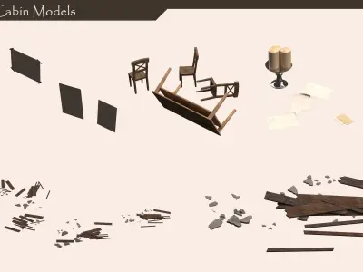 Interior Cabin Set 3D model