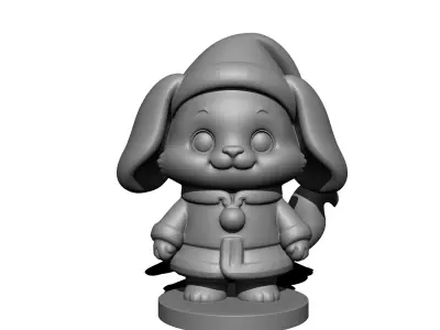 Christmas bunny 3D print model