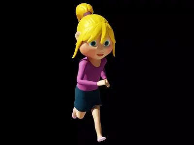 Character model 3d Tiffany rigged 60 animations 3D model