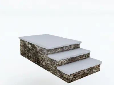 Old Stone Stairs Low-poly 3D model