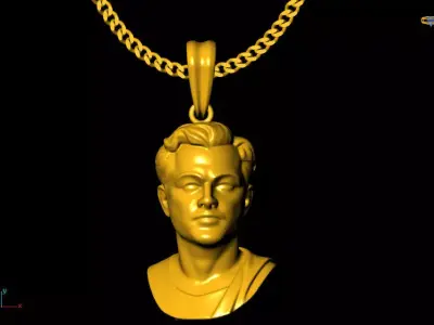 leonardo di caprio pendant charms - one inch pendant 3D print model