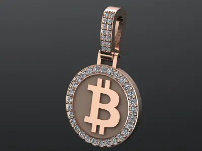 Bitcoin Pendant 3D Model Crypto Inspired Jewelry Design  3D print model