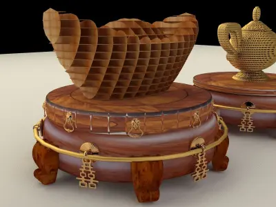 Chinese display stand with magic lamp 3D model