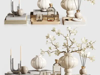  Magnolia Serenity Decor Set 3D model