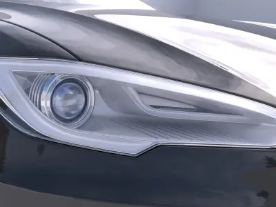 Tesla Model S 3D model High quality Interior 3D model Low-poly 3D model