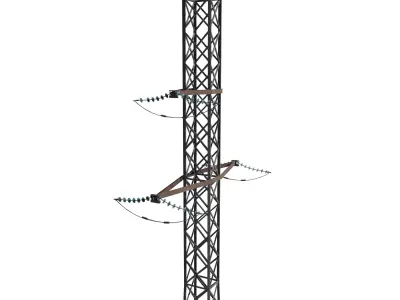 Electricity Pole 15 Low-poly 3D model