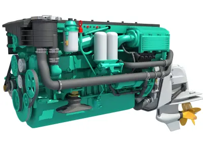 Inboard Outboard Drive Engine 3D model