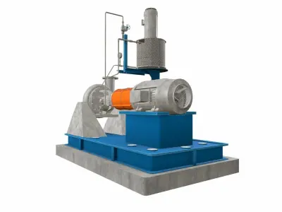 Water Centrifugal Pump PBR Low-poly 3D model