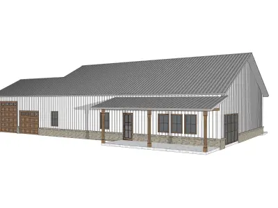 Barndominium House 023 -Archimple LLC Low-poly 3D model