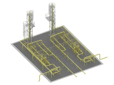 Gas distribution station 3D model