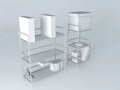 Shelves metal shelving unit with box on top Free 3D model