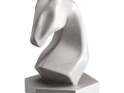 Horse statue Low-poly 3D model 3