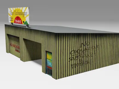 Service Station Low-poly 3D model