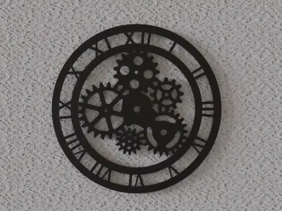 gear 3 wall clock 3D print model