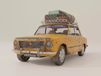 Lada Vaz 2101 Lowpoly game-ready Low-poly 3D model