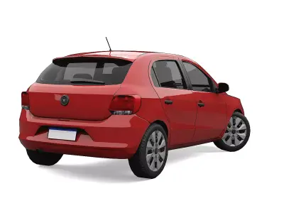 Car Hatch Gol 2016  Low-poly 3D model