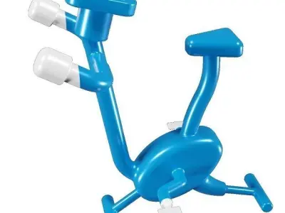 Cartoon Fitness Bike Low-poly 3D model