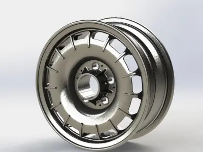 1980 model Mercedes Benz wheel rim 14 inch Low-poly 3D model