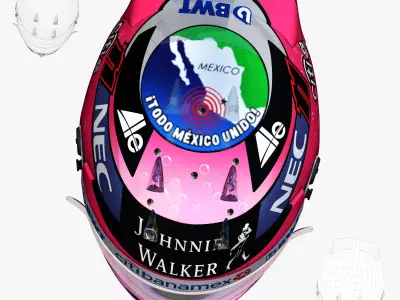 Perez helmet 2018 Low-poly 3D model