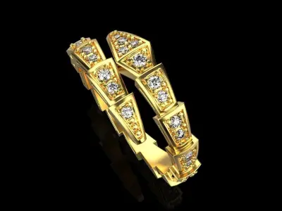 Bvlgari serpenti ring US size  six and half  model 869 3D print model