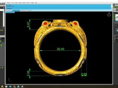 Luxury Ornate Oval Gemstone Men Ring 3D Jewelry Model 3803 3D print model