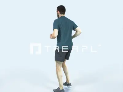 Portrait 07K Running Jogging Football Sports Man Low-poly 3D model purchase